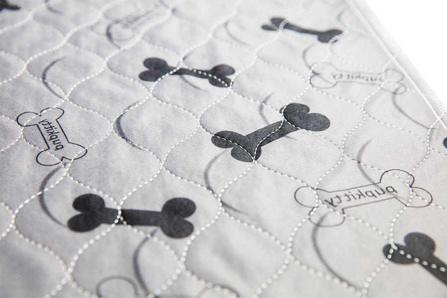 Monochrome Printing-Grey Printed Black Bones Puppy Pee Pad