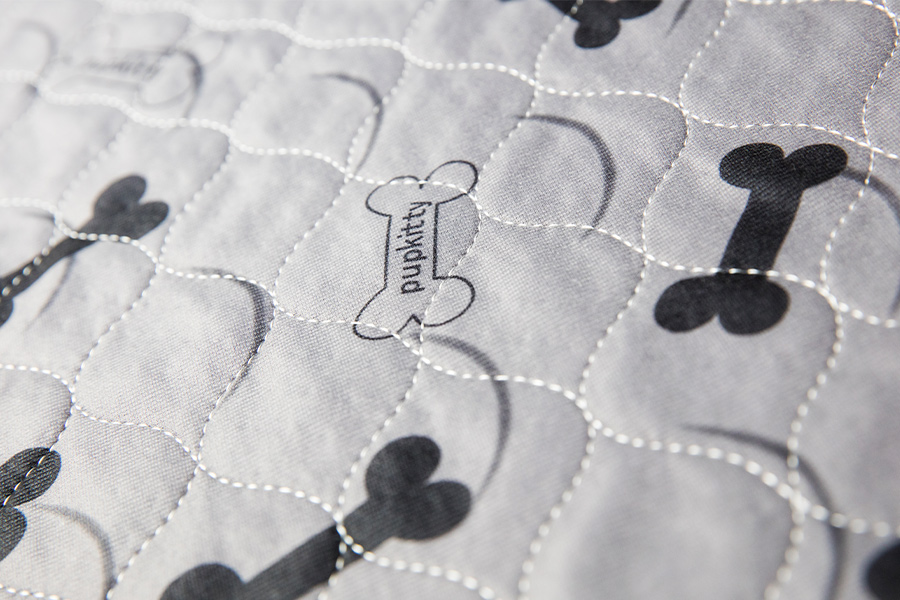 Monochrome Printing-Grey Printed Black Bones Puppy Pee Pad