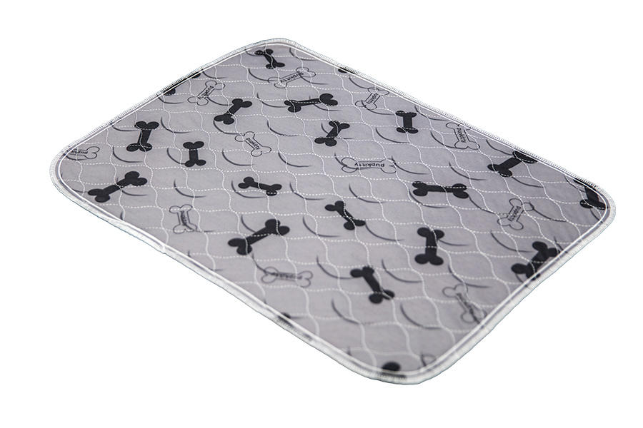 Monochrome Printing-Grey Printed Black Bones Puppy Pee Pad